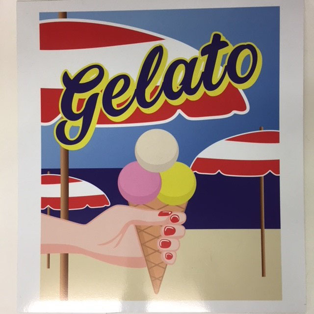 SIGN, Stall - Gelato 495 x 540mm (fits hot dog cart panels)